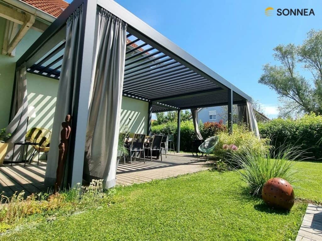 Pergola lamelowa trzymodułowa